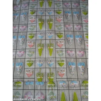 LÁTKA - LÁTKY - metráž * srdíčka v kostce