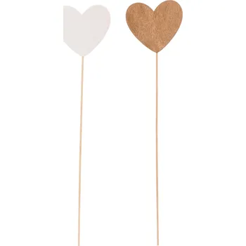 Vánoční ozdoba Autronic Srdíčko na zápichu, mix 2 barev. Cena za 1ks. - VEL7165 GOLD