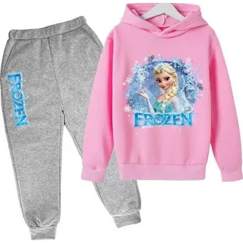 Frozen (Ledové království) Dětská tepláková souprava - Elsa Frozen (šedé tepláky) Barva: Růžová, Velikost: 150/11-12 let