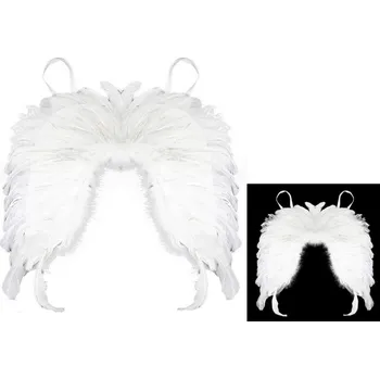 Karnevalový doplněk Křídla andělská z peří 45x35cm