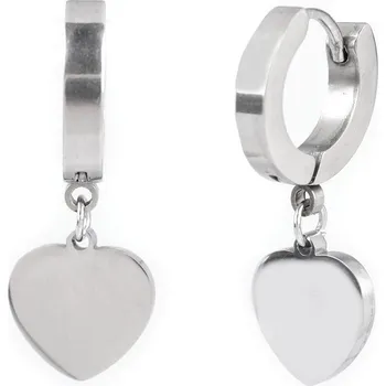 Náušnice Náušnice z nerezové oceli srdce, čtyřlístek, hory, barva 2 stříbrná srdce