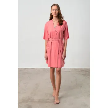 Dámský župan Vamp - Jednobarevný dámský župan – Anthea 18235 - Vamp coral bay XL