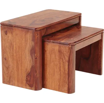 Konferenční stolek AV interiery Designové odkládací stolky Tina , sada 2 ks , z masivu palisandru Odstín palisandru: světle medová