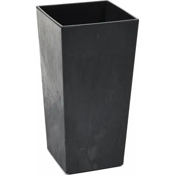Květináč Plastový květináč Finezia eco beton efekt 190x190 mm, černý beton