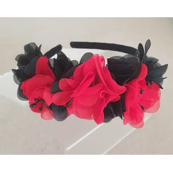 Čelenka do vlasů - červená/černá (Carmen)