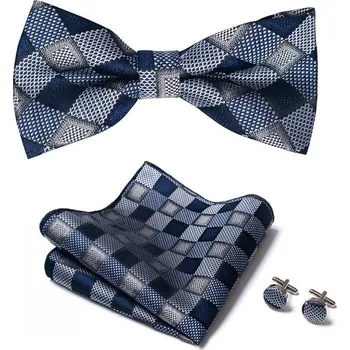 Motýlek Látkový motýlek Slig | Manžetové knoflíčky | Kapesníček Šedá