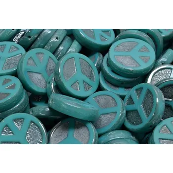 Korálek Ploškované korálky peace 16 mm č. 155