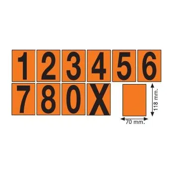 Samostatné číslo 70x118mm Číslo ADR: 2