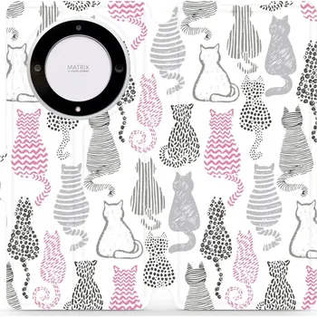 Pouzdro na mobilní telefon Flipové pouzdro Mobiwear - Honor Magic5 Lite 5G - MX01S Kočičí zádíčka (Knížkové flip pouzdro, obal, kryt na mobil Honor Magic5 Lite 5G - MX01S Kočičí zádíčka, materiál Umělá kůže + TPU - ochrana 360°, stojánek, silikonová vanička, magnetické zavírání)