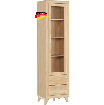 Policová skříň Masivní vitrína na nožičkách jádrový buk - BERLIN BERLIN-V01A-1N