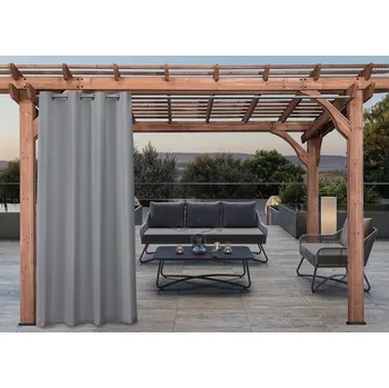Pergola Venkovní zahradní závěs s kroužky MONTANA color 23 šedá, různé rozměry (cena za 1 kus) + dárek úvaz MyBestHome Rozměr: 155x200 cm
