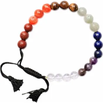 Náramek Čakrový náramek korálkový Shamballa styl obvod cca 16 až 25 cm