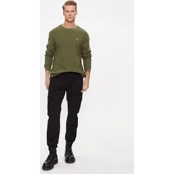 Pánské tričko Tommy Jeans S dlouhým rukávem DM0DM15041 Zelená Classic Fit S
