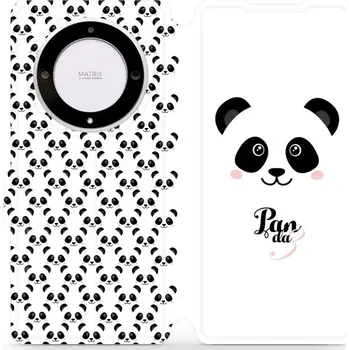 Pouzdro na mobilní telefon Flipové pouzdro Mobiwear - Honor Magic5 Lite 5G - M030P Panda Amálka (Knížkové flip pouzdro, obal, kryt na mobil Honor Magic5 Lite 5G - M030P Panda Amálka, materiál Umělá kůže + TPU - ochrana 360°, stojánek, silikonová vanička, magnetické zavírání)