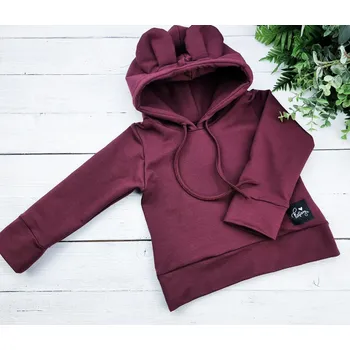 Dívčí mikina Kulišárny Mikina s oušky BORDÓ VELIKOST: 92(18-24m)