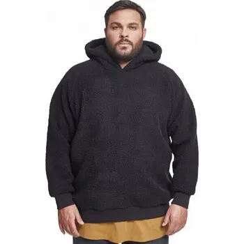 Pánská mikina Urban Classics Kožíšková pánská mikina Sherpa Barva: Černá, Velikost: 3XL