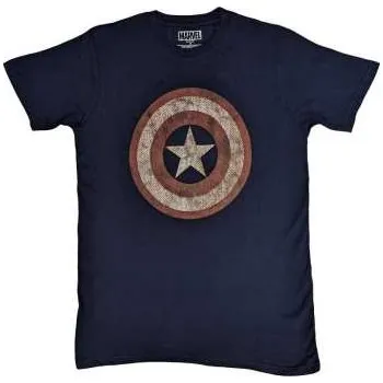 Pánské tričko Merch Marvel Comics: Marvel Comics Unisex T-shirt: Captain America Embroidered Shield (xx-large) XXL