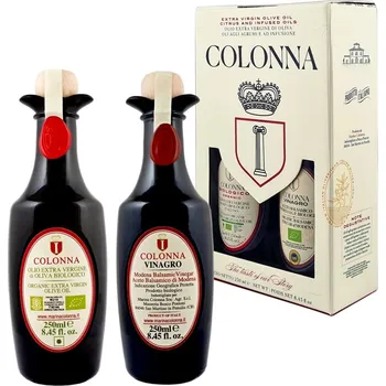 Dárkový potravinový koš Marina Colonna - Dárkové balení BIO olivového oleje Organic a BIO balsamica Vinagro (2 x 250 ml)