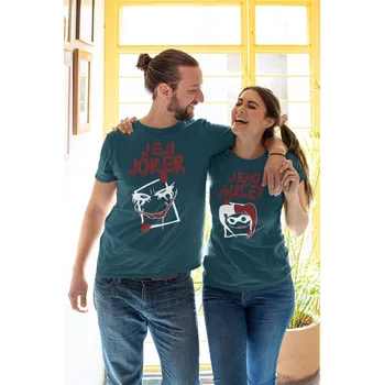 Pánské tričko Tričká pro páry Joker a Harley Barva: Petrolejová, Dámska velikost: S, Pánska velikost: 4XL