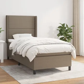 Ložnice vidaXL Box spring postel s matrací 90x190 cm textil [3131318] Barva: taupe