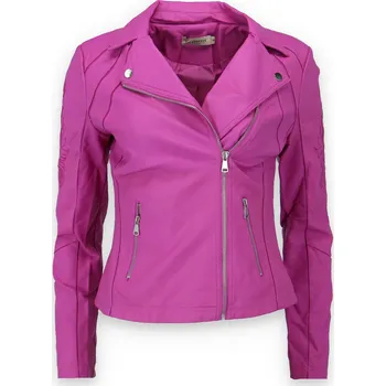 Dámská casual bunda Escandelle 18060 koženková bunda křivák barva: růžová, velikost: L