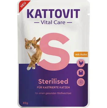 Krmivo pro kočku 6x85g Kattovit Vital Care Sterilised Pouches Chicken