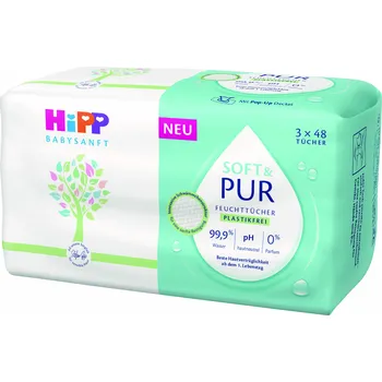 Dětský vlhčený ubrousek HiPP Babysanft Čistící vlhčené ubrousky Soft & Pur 3x48 ks