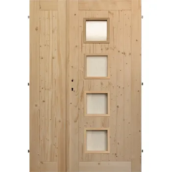 Interiérové dveře Palubkové dveře dvoukřídlé č.12 Orientace: Pravé, Šířka: 125 cm, Rozdělení: 80 cm + zbytek