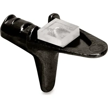 Nábytkové kování Emuca Podpěrka police na sklo s těsněním BEAK / Černý nikl - 10 ks 5 mm