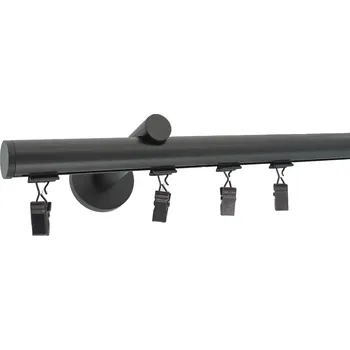 Garnýž Kovovégarnýže.cz Garnýž Deco modern černá matná Varianta jednořadá nebo dvouřadá: Dvouřadá, Délka: 301-350cm, Uchycení látky: nacvakávací jezdec s háčkem