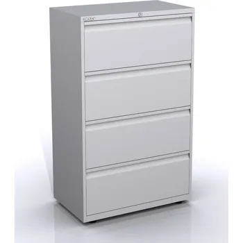 Kartotéka BISLEY Kovová kartotéka čtyřzásuvková SYC08/0/4, Vyberte barvu / kombinaci: husí šeď (av4, RAL 7038), strukturovaný lak