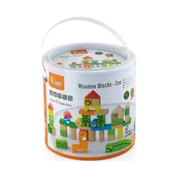 ostatní stavebnice Dřevěná stavebnice 50 kostek - zoo