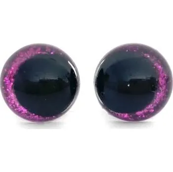 Bezpečnostní oči 16mm šilhavé fialové glitrové 2ks (2ks, 16mm)