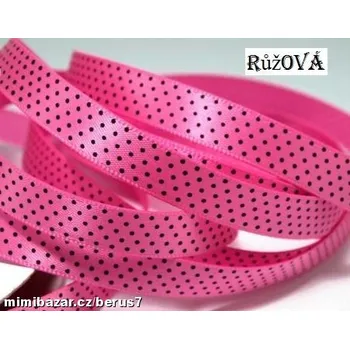 Stuha Lemovka - stuha-stuhy - mašle TEČKY růžová