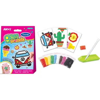 Mozaiková sada Flitrová mozaika se samolepkami 20x14 cm, cestování