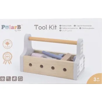 Dřevěná hračka Dřevěná basa s nářadím