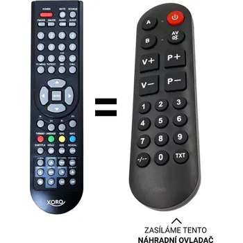 Xoro HTC-1525D, HTC-1925D, HTC-2225D náhradní dálkový ovladač pro seniory TV+DVD