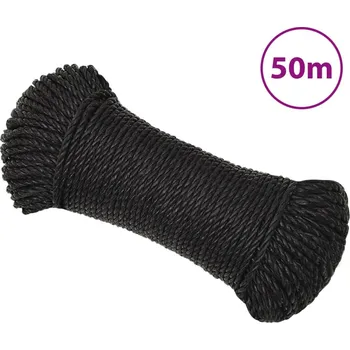 Horolezectví ZBXL Pracovní lano černé 8 mm 50 m polypropylen