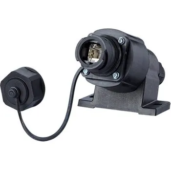 Síťový konektor METZ CONNECT E-DAT Průmyslová zásuvka IP67 V.1, RJ45, kat. 6, T568B (1401810012KE) - 21.17.1862