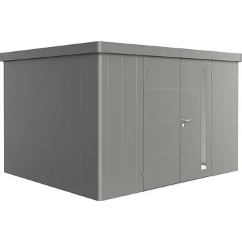 Zahradní domek Biohort Zahradní domek NEO 3D, šedý křemen metalíza, DD (S dvoukřídlými dveřmi, 348 x 292 cm )