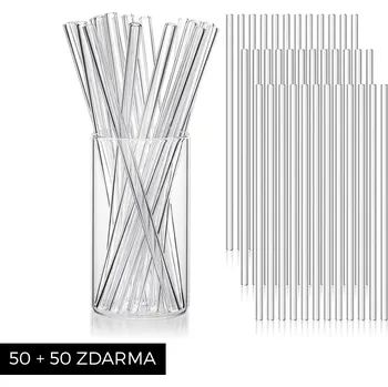 Optitherm Gastro sada: 50 ks skleněných brček s kartáčkem (+ 50 ks zdarma) Délka: 23 cm - doprava zdarma od 2 500 Kč