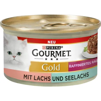 12x85g Gourmet Gold Raffiniertes Ragout Duo losos a treska