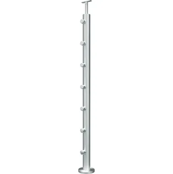 Zábradlí Hahn Steel Konfigurátor - nerezový sloupek Ø42,4mm - 7 x výplň Ø12mm, AISI 304 Výška sloupku: 900mm, Typ držáku madla: Model 0710.242 - kulaté madlo ⌀42,4mm, Povrchová úprava: Brus