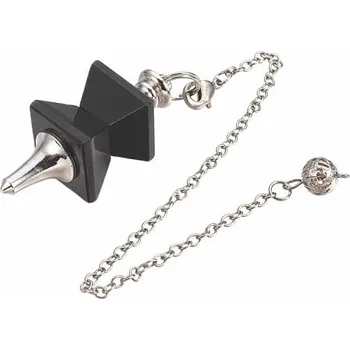 Achát černý mosazné kyvadlo 4,5 cm