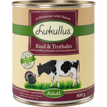 Krmivo pro psa 24x800g Lukullus - Hovězí & krůta