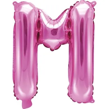 Balónek PartyDeco Fóliové písmeno M růžové, 35 cm