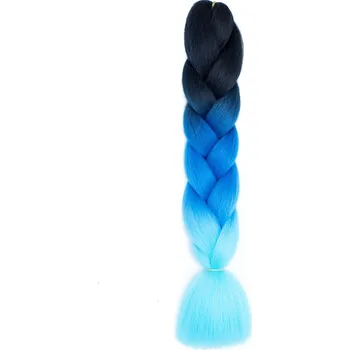 Kanekalon - barevné copy - černo - modře - tyrkysové - C9