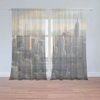 Záclona Záclony New York Skyline: 2 ks - 150x250 cm - Sablio
