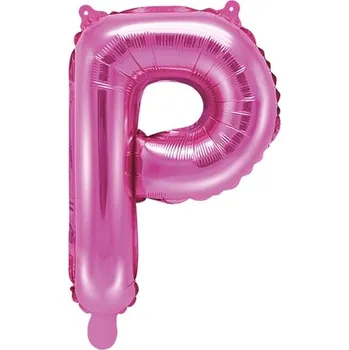 Balónek PartyDeco Fóliové písmeno P růžové, 35 cm