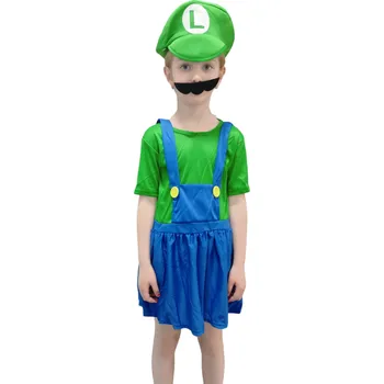 Karnevalový kostým Kostým Luigi - pro dívky Velikost: (M) 3 - 5 let (104 - 110)